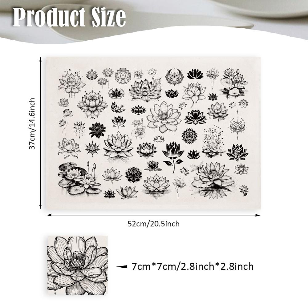 Paper Ceramic Decals Pottery Ceramics Clay Transfer Paper Underglaze Flower Paper July Lotus 520x370mm Pattern: 48x33mm