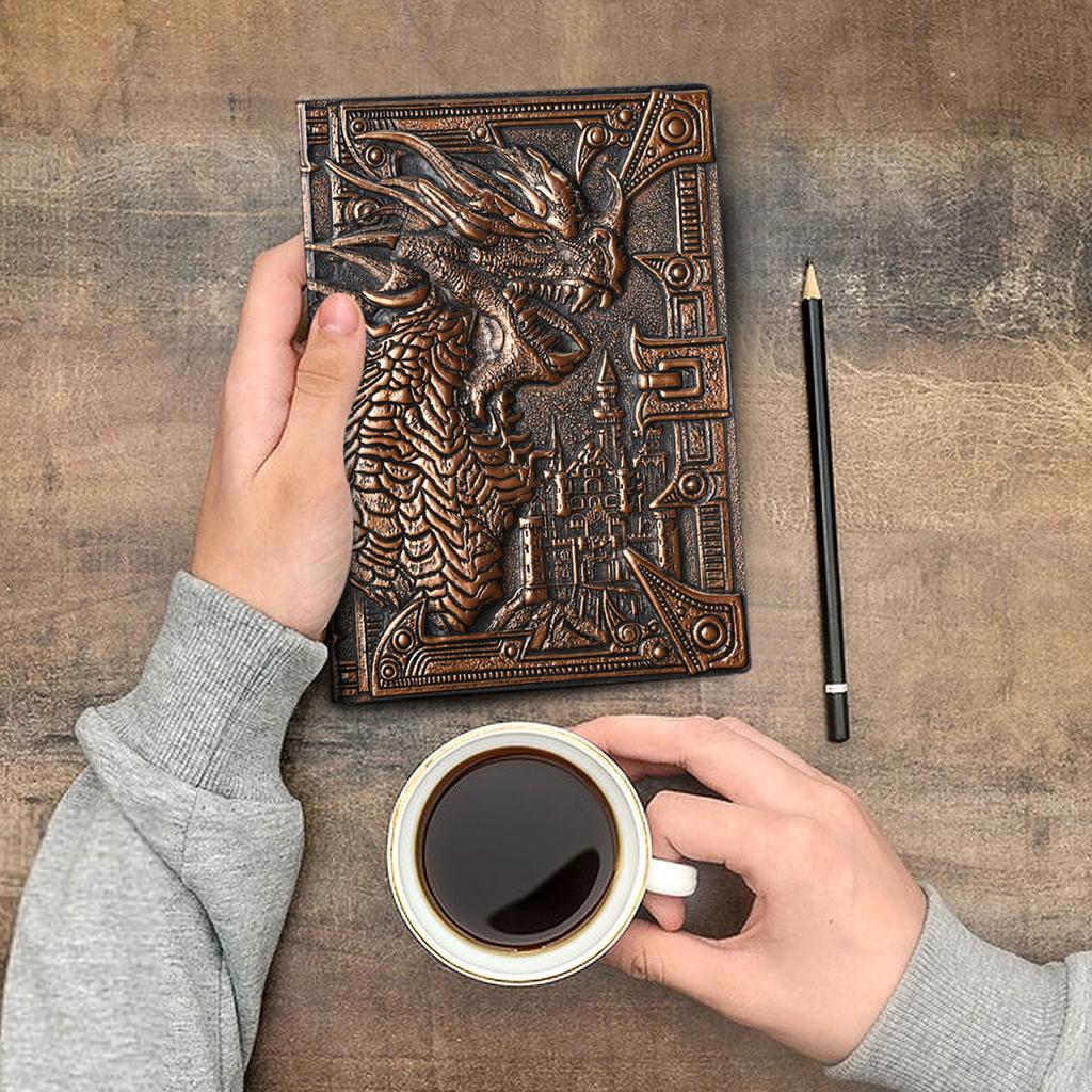 3D Embossed Flying Dragon Journal Writing Notebook Hardcover Handmade Daily Notepad,Travel Diary Notebooks To Write In,Gift For Men Women