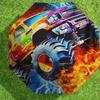 1pc Monster Truck Fire Pattern Umbrella Design Automatic Opening and Closing Umbrella, High-quality Travel Umbrella,  c1128244