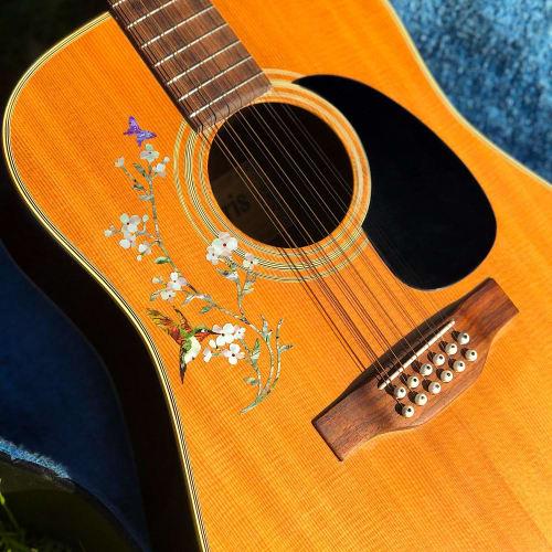 Jockomo Pegatinas de Incrustación de Flores, Colibríes y Mariposas para Guitarra y Bajo, Multicolor