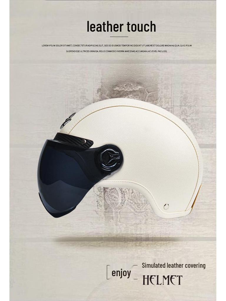 Men's & Women's Retro Electric Motorcycle Helmet - Universal Four-Season Half Helmet