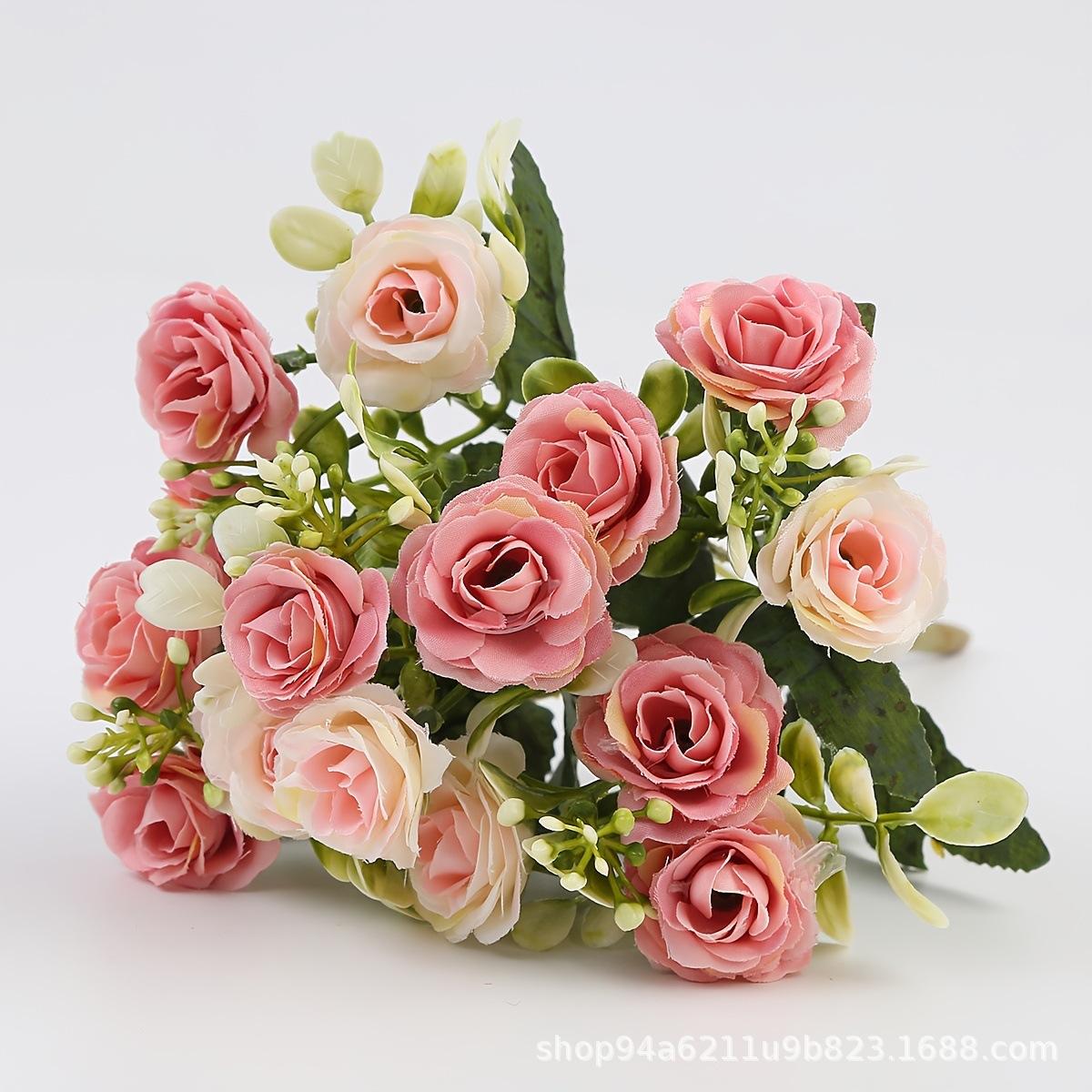 Artificial Silk Flower Bouquet Nordic Style Rose Eco-Friendly Realistic Decoration