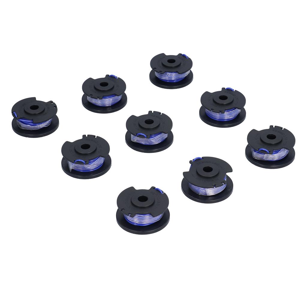 9Pcs Trimmer Spool Line with Cap Replacement Parts Fit for Ryobi 18 24 40V Lawn Mower