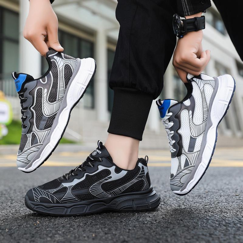 Men's sports shoes spring new men's shoes fashion casual shoes student lightweight dad shoes men's breathable fly-woven men's shoes