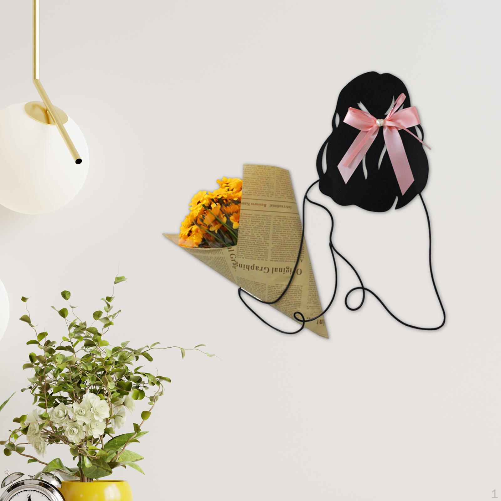 

Wall Decor Girl Back Views Art Ornament, Background Creative Hanging Bow