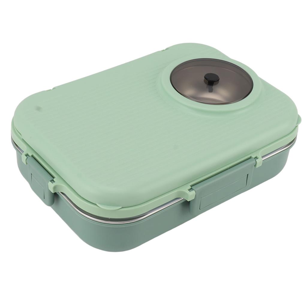 Bento Box 4 Compartments 1200ml 304 Stainless Steel Insulated with Soup Bowl Lid Spoon Chopsticks
