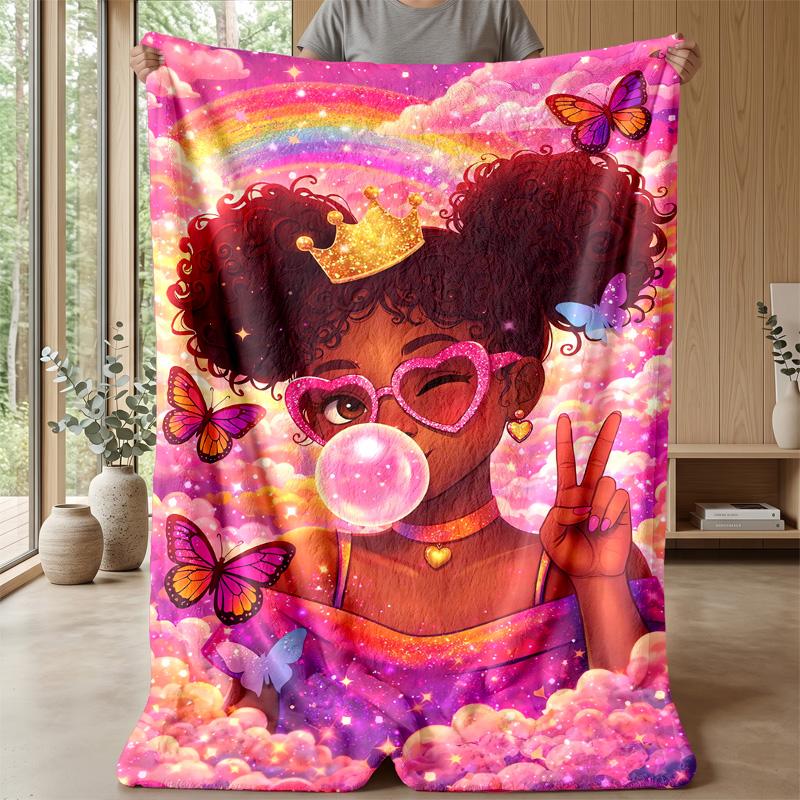 Butterfly Heart in Galaxy blanket Personalized Name Flannel Blanket Soft Cozy Plush Throw for Sofa Bed Lightweight Home Decor