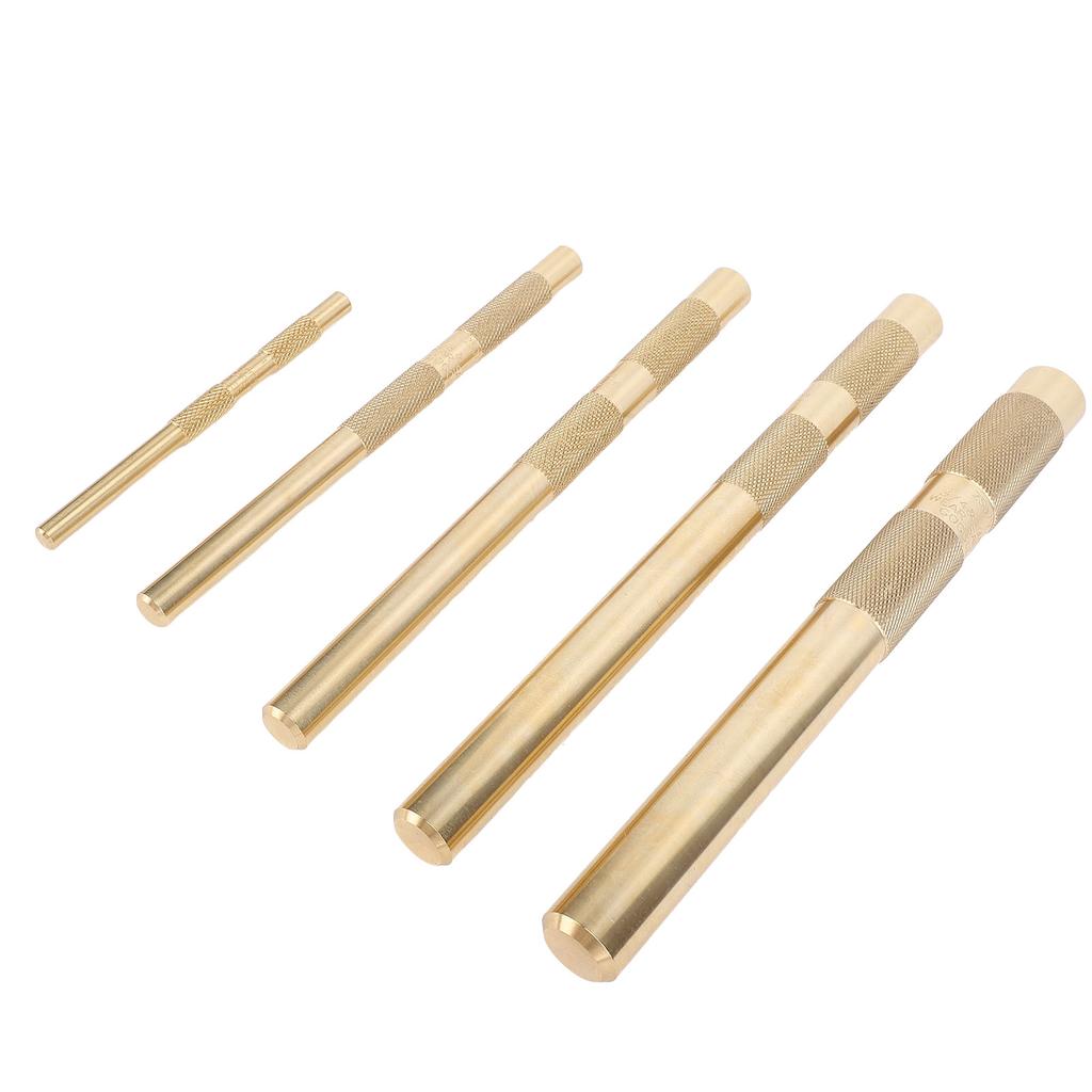 Drift Punch Set Knurled 1/4inch 3/8inch 1/2inch 5/8inch 3/4inch Brass Drift Punch Tool for Automotiv