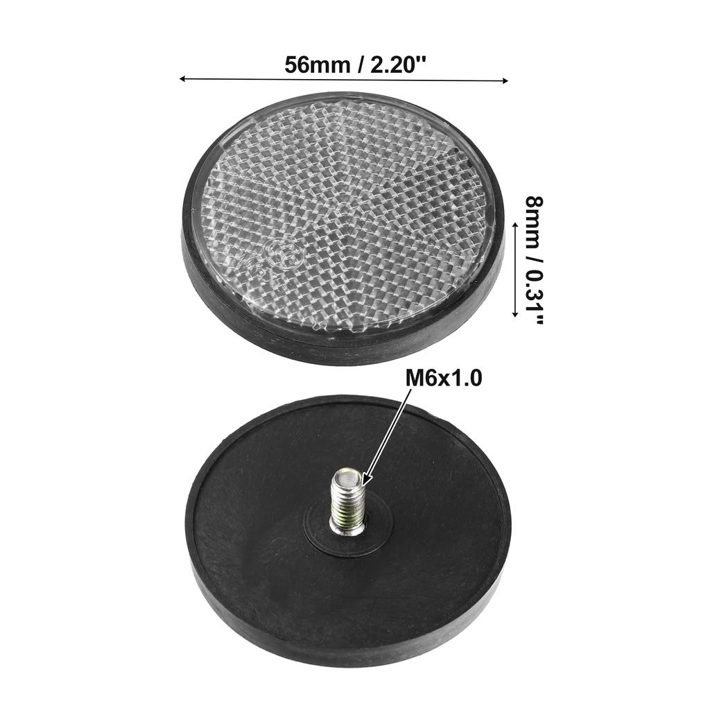 uxcell 4pcs Front Lower Fork Reflector Sticker Rear Saddlebag Reflective Cover Universal White with 6mm Screws