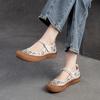 2026 Summer Retro Hollow Out First Layer Cowhide Comfortable Roman Sandals Women Shoes