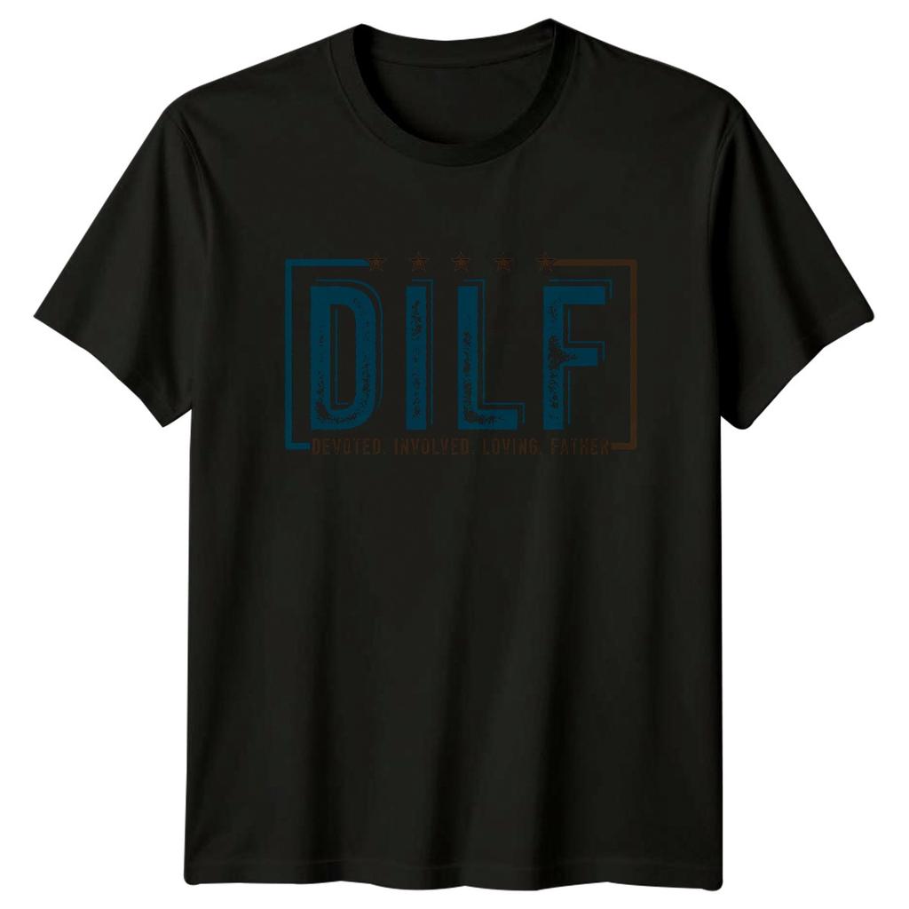 T-shirt Unisexe DILF Père Dévoué Impliqué Aimant Cadeau Fête des Pères Pour Lui
