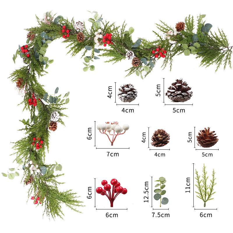 

Christmas Decoration, Artificial Red Fruit Rattan, Pine Needles, Pine Cones, Wedding Home, Kitchen Decoration, Vines, Christmas Rattan