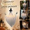 Halloween Hanging Ghost Decoration with Witch Hat and Light Up Feature Skeleton Hands Indoor Outdoor Hanging Ornament for Party
