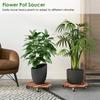 2Pcs Heavy Duty Flower Pot Mobile Tray Universal Wheel Mobile Base Round/Square Wooden Planter Tray Tree Flower Plants Stand