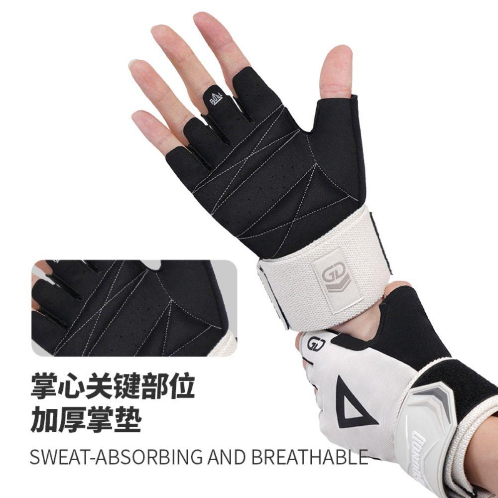 1 Pair Anti-Slip Cycling Gloves Breathable Half Finger Gloves Fitness Gloves  Weightlifting
