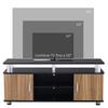 TV Cabinet Up to 55" with Cabinets and Shelves in Wood and Aluminum, 120x40x52.2cm