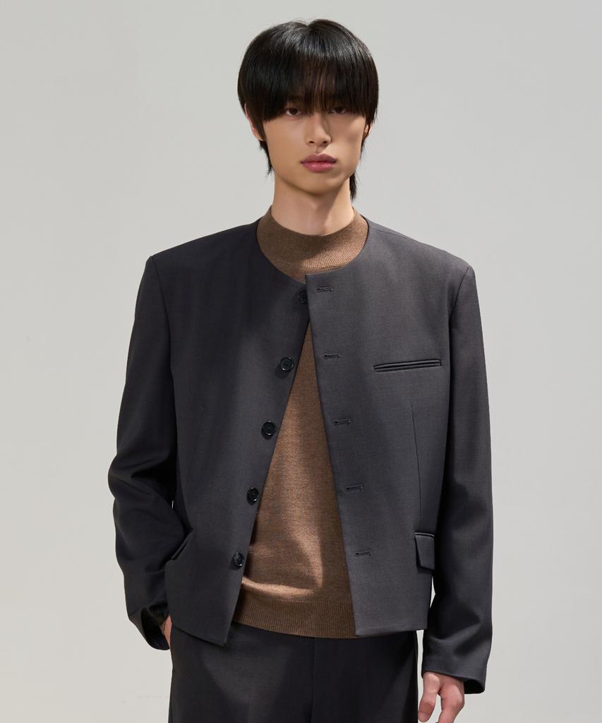 Hyoji Collarless Crop Blazer (F01-3 Colors)