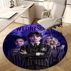 Wednesday Addams,Gothic Fashion Chair Mat Round Rug Office Carpet, Machine Washable, Non Slip, Suitable for Living Rooms, Bedrooms