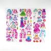 6/12/24pcs 3D Bubble Sticker Dress Up Girl Cute Design Various Styles Reusable Children Sticker Toy Birthday Gift for Girls TMZ