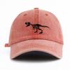 pc Black T Rex Print Washed Baseball Cap for Adults  Minimalist Retro Style Casual Soft Adjustable Dad Hat Perfect As Gift