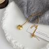 Chinese Style Sand Gold Necklace: Strong Color Retention, Light Luxury, Versatile Sweater Chain, High-End Clavicle Jewelry