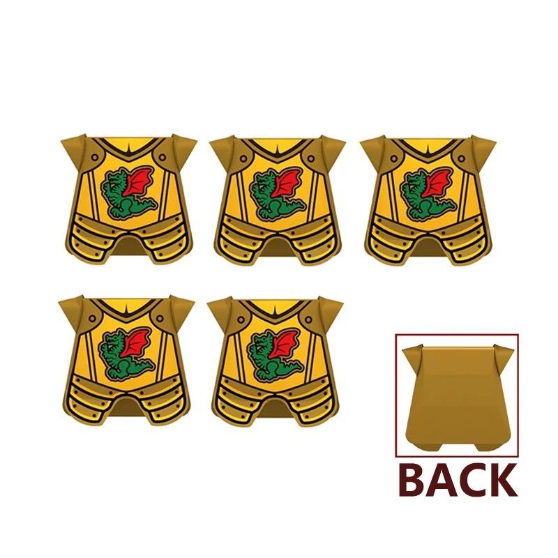 MOC Medieval Red Lion Black Eagle Castle Soldier Knight Horse Mount Building Block Military Figure Vest Armor Flag Toy Gift B036