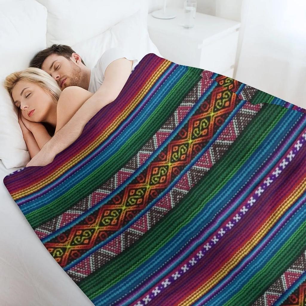 Peruvian Textile Pattern Throw Blanket Hairys Stuffeds Sofas Beach Blankets