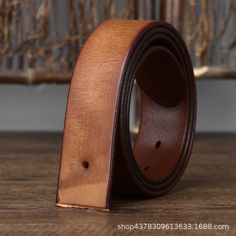 

Ремень без головы мужской кожаный пряжка первый слой чистая воловья кожа полоса ретро матовый тренд ремень без пряжки ремень не берет на себя лидерство 110cm