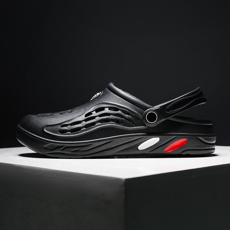 Plus Size Men's Beach Sandals: Casual Summer Slip-On Shoes with Large Ventilation Holes (Sizes 48-49).