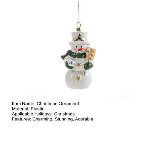 Christmas Ornaments White Plastic Tree/Snowman/Bell/Snowflake/Nutcracker Christmas Tree Ornament for Xmas Home Decor