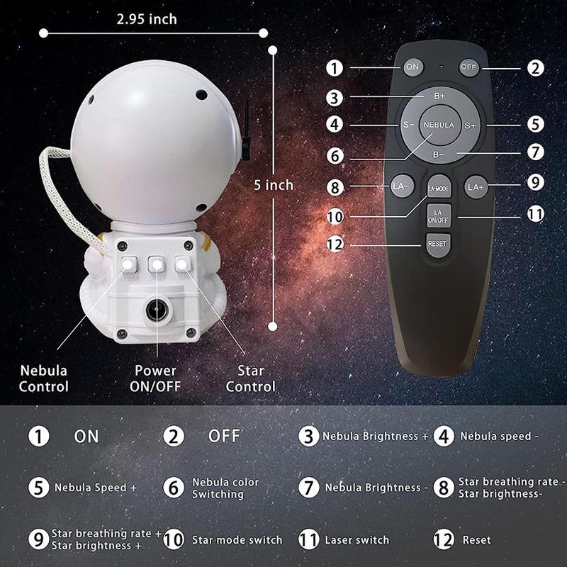 Sleep RC light Nebula Water Ripple Bedroom Projection Light Astronaut Starry Sky Projection Light Stars Ambient Light Spaceman
