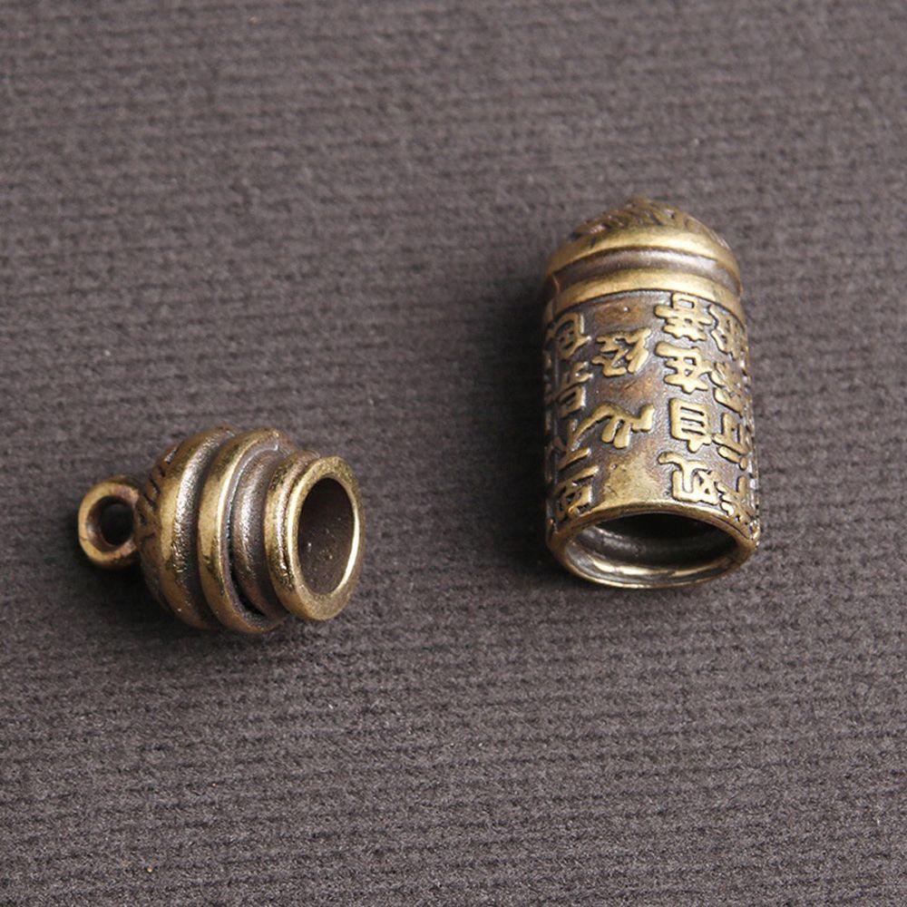 Cylindrical Box Openable Medicine Pill Box Buddhist Pendant Travel Pill Case Necklace Pendant
