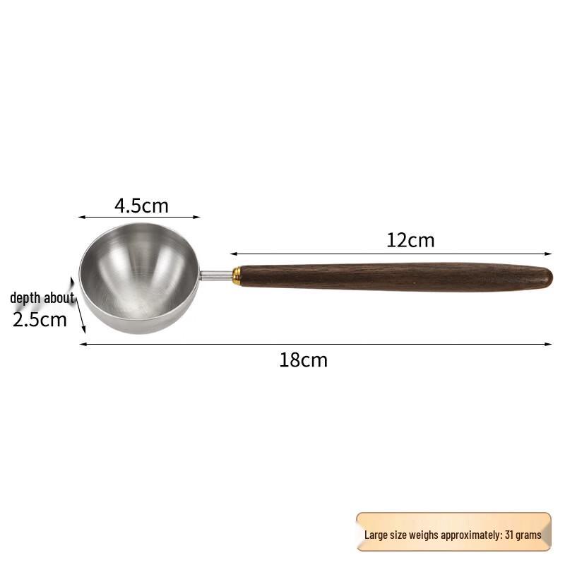 ZISIZ Walnut Handle Coffee Measuring Spoon Set