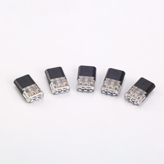 24/40Pcs 3-Pin Solderless Wire Connectors with Locking RGB LED Strips Light Wire Quick Connector No Stripping 18-22AWG Wire Plug-in Connector