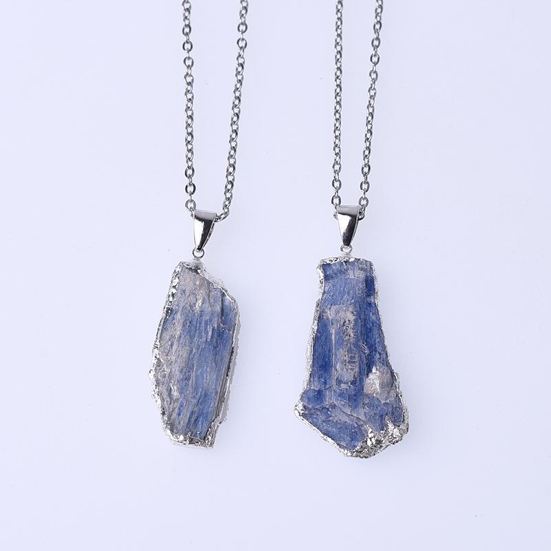 Natural Blue Kyanite Cyanite Pendants for Unisex Necklace Making Findings