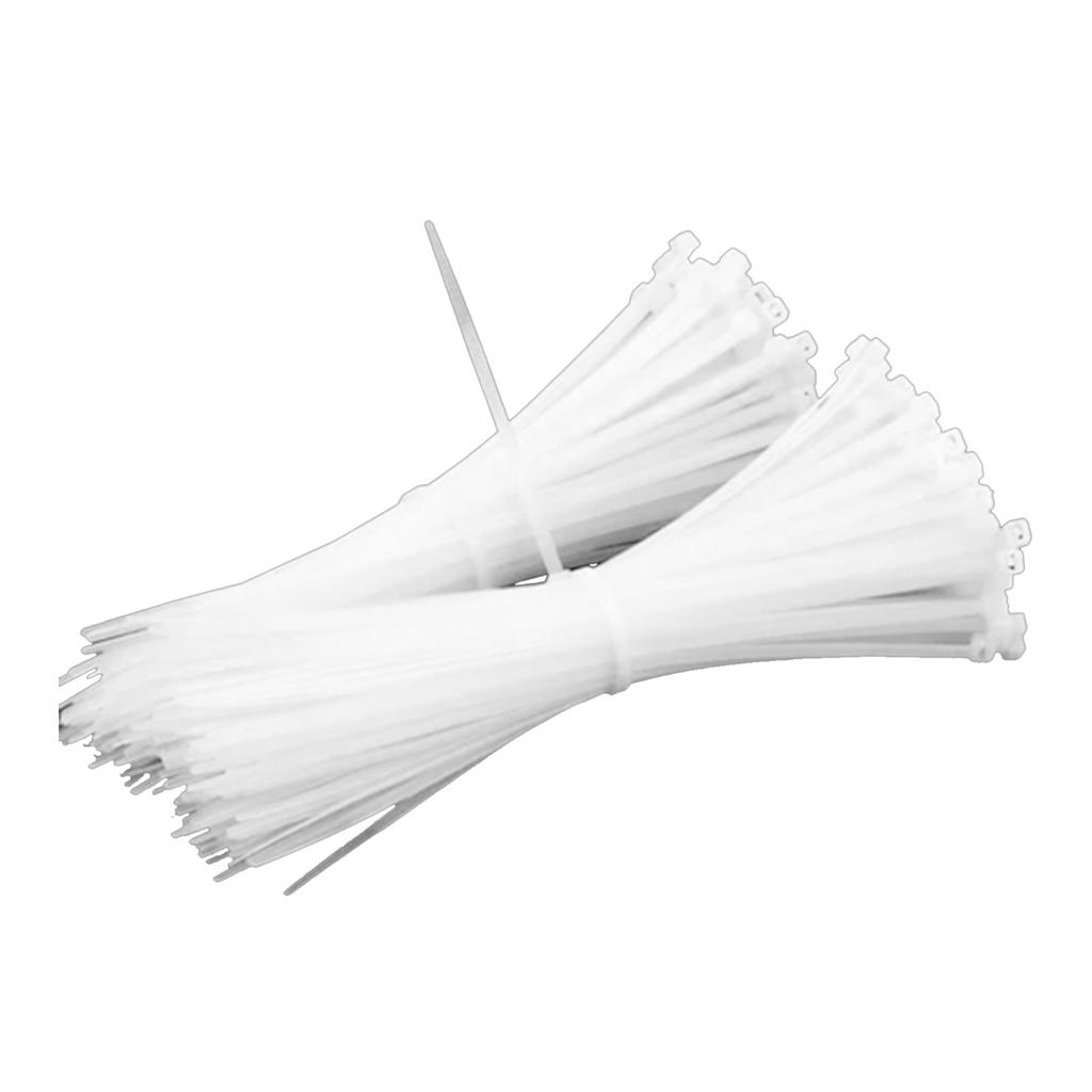1000Pcs Cable Ties Pa66 Nylon Self Lock Strong Locking Force Heavy Duty Cable Ties White