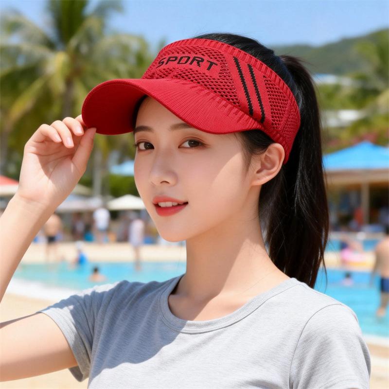 Outdoor Sport Sun Hat Caps Women Empty Top Hat Golf Tennis Hat Breathable Visor Baseball Cap Hiking Hat Cap For Women Men Summer