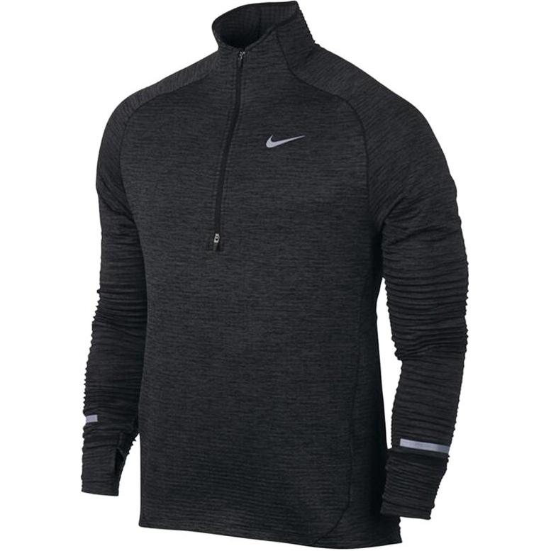 

Nike Повседневная спортивная футболка с воротником-стойкой и длинным рукавом для мужчин, цвет черный серый 683907-011 XXL