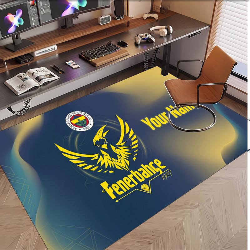 Personalized Crystal Velvet Carpet Fenerbahçe FC Pattern Non Slip Floor Rug