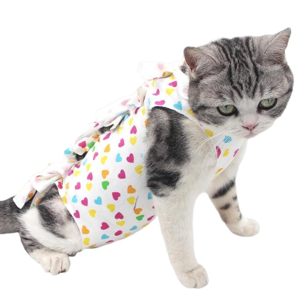 Costum de recuperare după operație pentru pisici, cămașă de recuperare pentru animale de companie pentru răni abdominale și boli de piele, protecție anti-lingere răni după sterilizare pisici