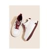Platform white shoes women's 2025 new autumn and winter shoes women's versatile flat-soled lace-up velvet casual sports board shoes
