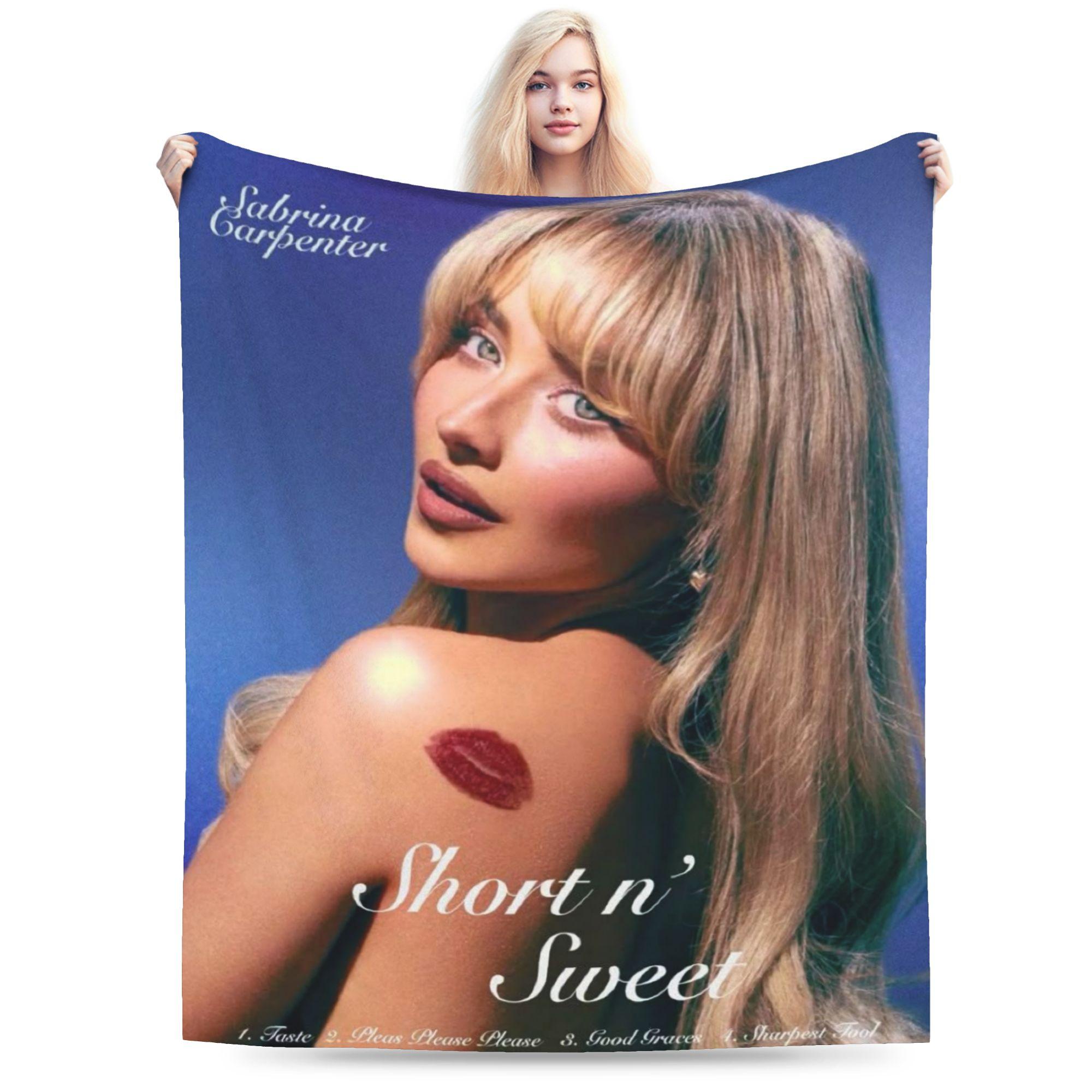 

Super Soft Sabrina Carpenter Throw Blanket Premium Fleece Flannel Lightweight Bed Blanket Cozy Warm Blankets All Season Use 75x90cm