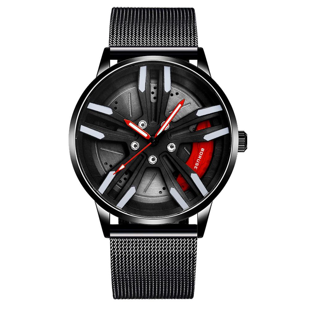 Boruse Caliper Wheel Watch Men'S Net With Waterproof Luminous Quartz Watch