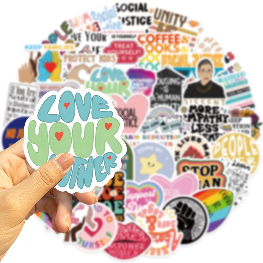 50 Social Justice Graffiti Stickers Decorate Guitar Laptop Suitcase DIY Waterproof Stickers