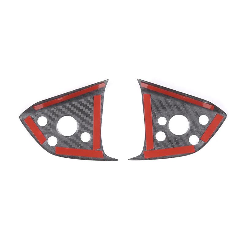 For Tesla Model 3 2023-2025 Real Carbon Fiber Car Steering Wheel Button Panel Cover Trim Sticker Car Accessories