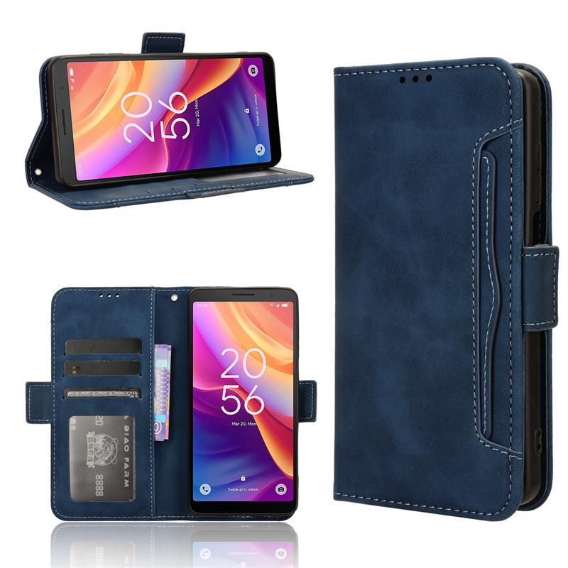 Leather Flip Case with Multi-Card Slots for TCL 501 4G Phone (Model: T433D)