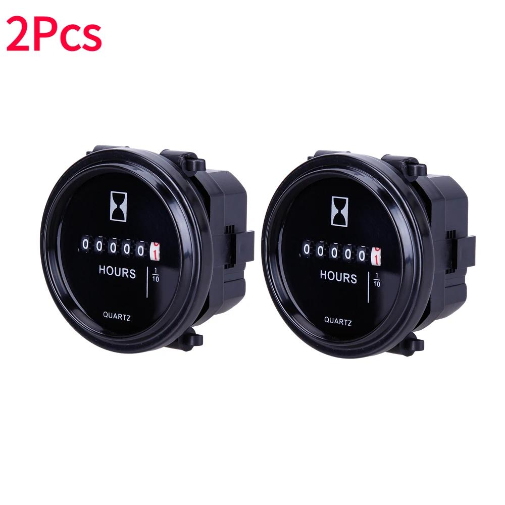12v 24v 36v Hour Meter for Marine Boat Engine 2" Round Waterproof Gauge Motorcycle Car Truck Mechanical Hour Meter Counter Timer