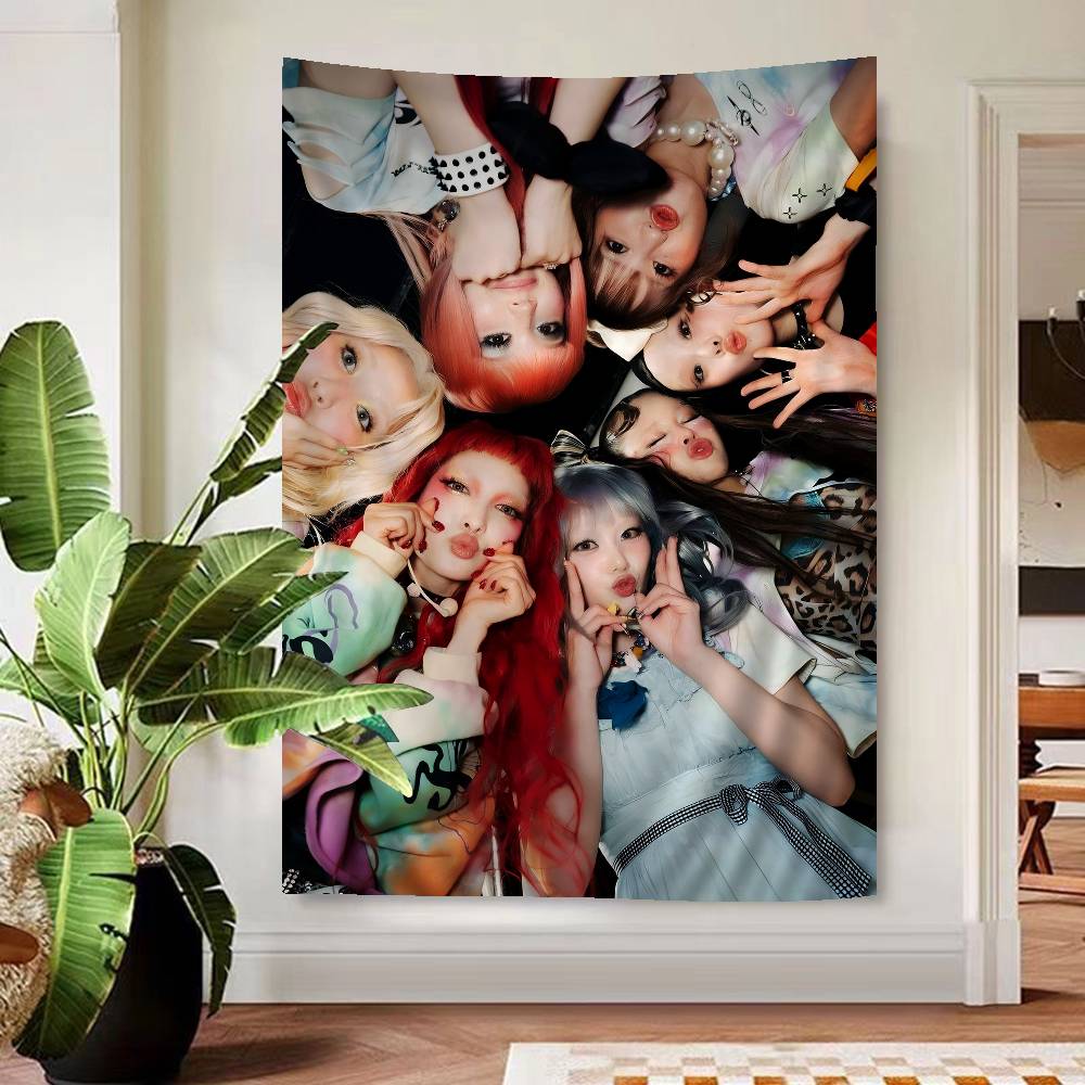 Kpop XG Group Hanging Bohemian Tapestry Hanging Tarot Hippie Wall Rugs Dorm Japanese Tapestry