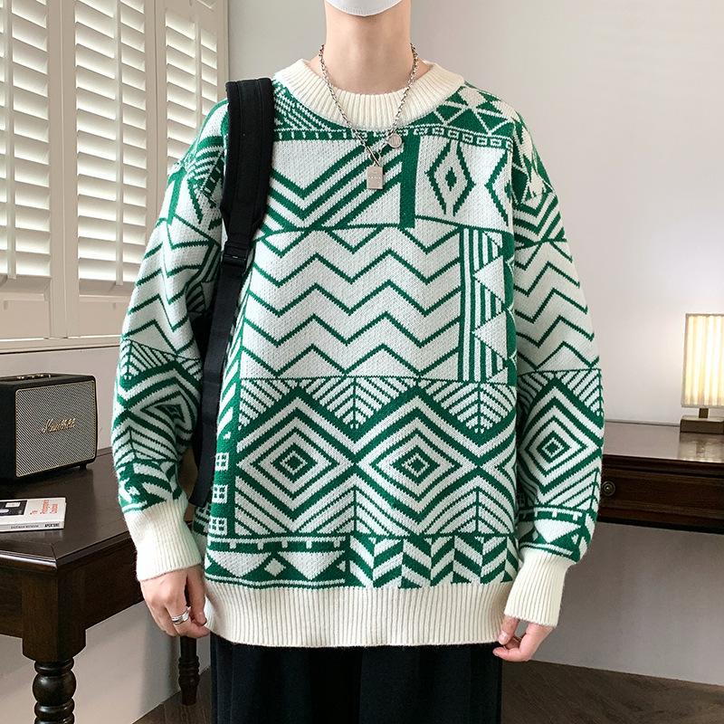 Autumn and Winter New Casual Crew Neck Sweater Base Knitted Sweater Large Size Loose Sweater