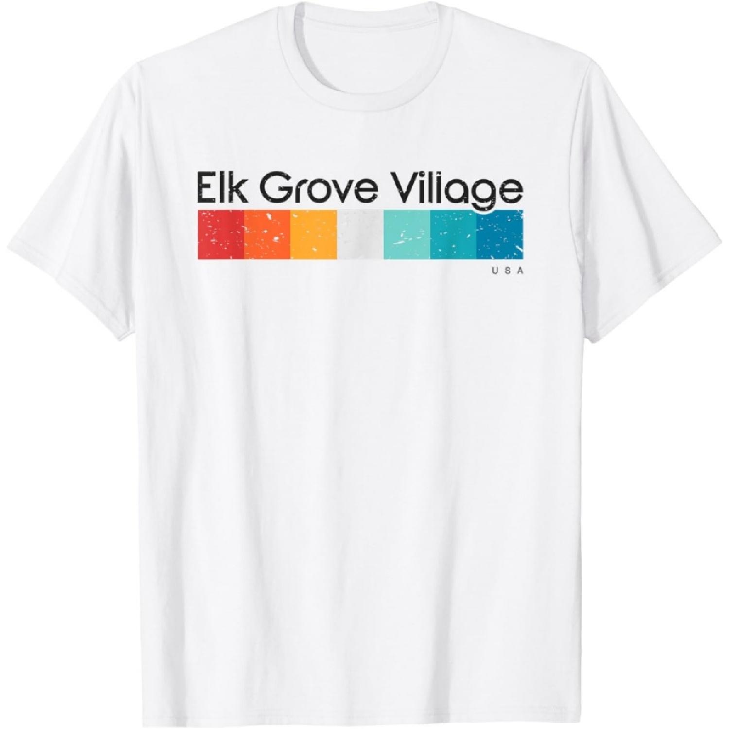 Vintage Elk Grove Village USA Retro Design T-Shirt S